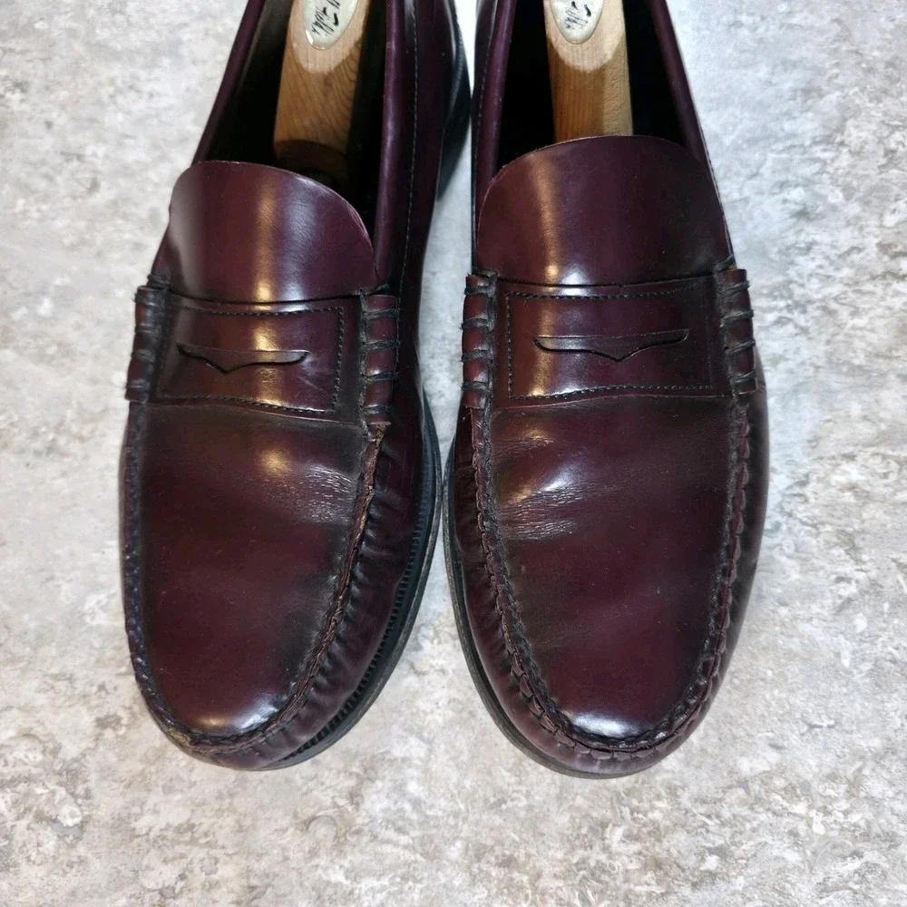 Sebago Classic Penny Loafers Burgundy Leather Handsewn Men's 12 Slip On